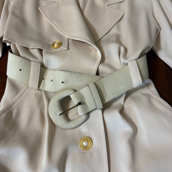 Vintage Dana Buchman Pearl Button coat Size 4 pure Wool Blend Belted read - Picture 5 of 16